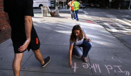 Student turns sexual harassment into street art