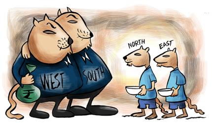 India's West-South vs North-East mismatch