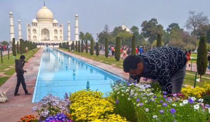 Taj Mahal gets a makeover before Trumps visit Agra