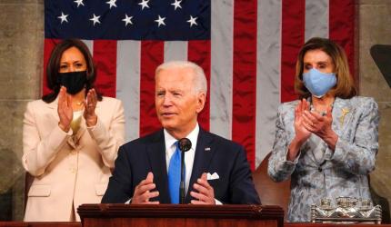 Kamala Harris, Pelosi make history at Biden speech