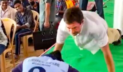 SEE: Rahul woos Tamil Nadu with push-ups, Aikido