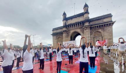 Yoga At The Gateway Of India