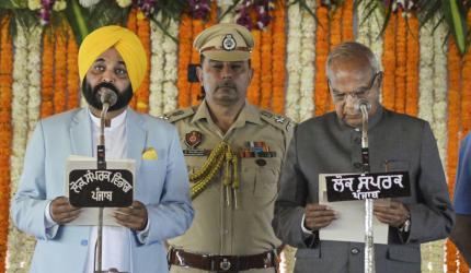 Bhagwant Mann sworn in as Punjab chief minister