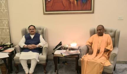 Adityanath meets Nadda ahead of UP govt formation