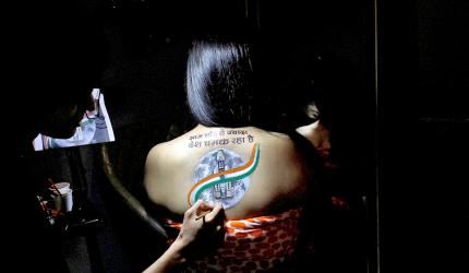 Bodypainting In Honour Of Chandrayaan-3