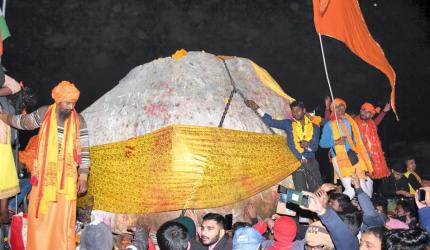 PHOTOS: Rare rocks for Lord Ram idol reach Ayodhya