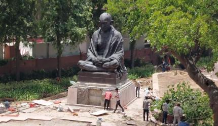 Gandhi, Ambedkar statues removed from Parl complex