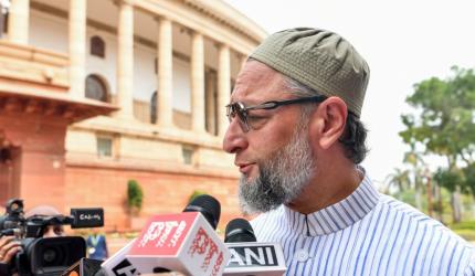 Pro-Israel posters pasted outside Owaisi's residence