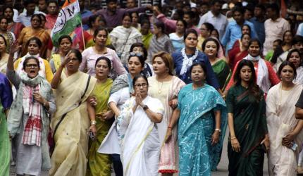 A day after PM, Mamata meets women from Sandeshkhali