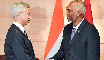 Maldives Prez Muizzu reaches India, meets Jaishankar