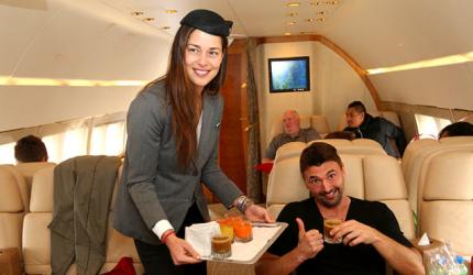 PHOTOS: Ivanovic takes flight; turns stewardess!