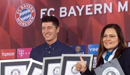 Bayern's Lewandowski bags FOUR Guinness World Records