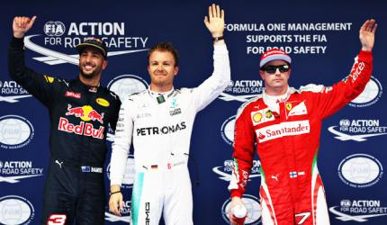 F1 qualifying: Rosberg on pole in China, Riccardio surprise 2nd