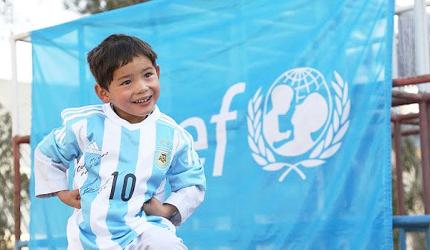 Messi makes five-year old Afghan boy's day