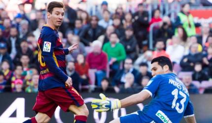 La Liga: Messi treble lifts Barca to the top of table