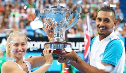 Tennis 'bad boy' Kyrgios helps Australia to win Hopman Cup