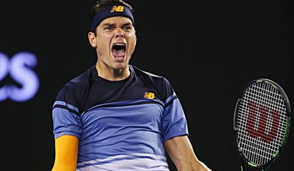 Aus Open: Raonic storms past Monfils into last four