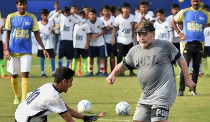 Maradona mesmerises children but Dada disappointed