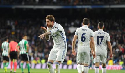 La Liga: Ramos heads Real Madrid to top after Barca's shock loss