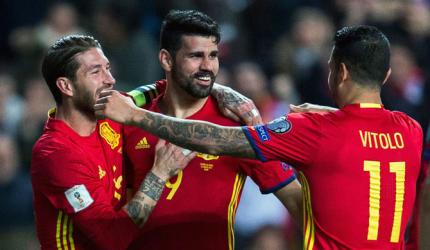 Football PHOTOS: Spain, Italy register easy wins