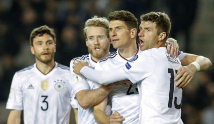 PHOTOS: Germany crush Azerbaijan, England struggle to victory