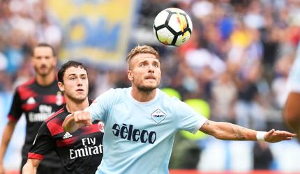 Football Briefs: Immobile hat-trick destroys Milan's perfect record