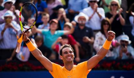 Nadal thrashes Goffin to set up Barca final with teenager Tsitsipas