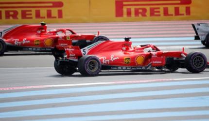 Vettel penalised after colliding with Bottas in French GP