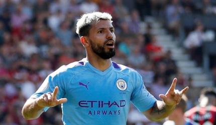 Aguero brace as City beat Bournemouth; Spurs stunned