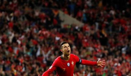 PICS: Ronaldo 'trick' sends Portugal to Nations final