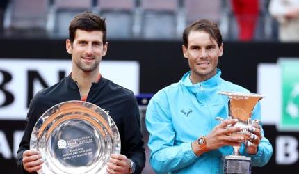 Nadal fends off Djokovic for ninth Rome title