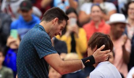 French Open PIX: Del Potro made to sweat by Nishioka