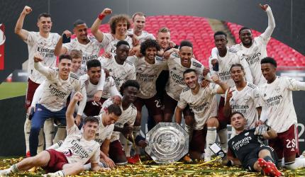 PIX: Arsenal down Liverpool to win FA Community Shield