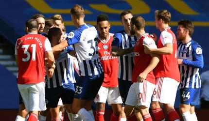 EPL PIX: Arsenal sunk by Brighton, Leicester held