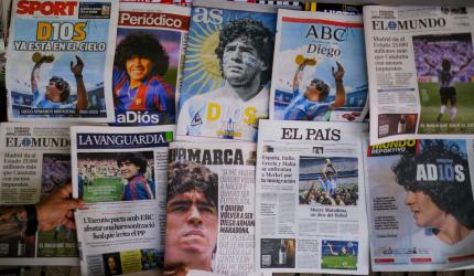 'God is dead': Newspapers pay tribute to Maradona