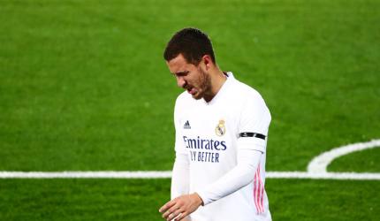 Football: Madrid's Hazard sidelined with thigh injury