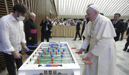 Soccer-loving Pope Francis gets new toy! 