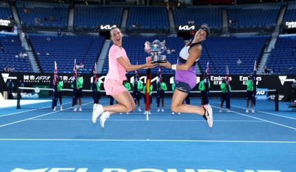 PIX: Mertens-Sabalenka clinch Aus Open doubles title