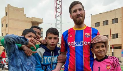 Egyptian Messi lookalike thrills soccer-loving orphans