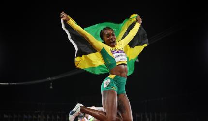 PHOTOS: Thompson-Herah, Omanyala win CWG 100m run