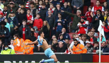 EPL PIX: City march on, Spurs and Hammers win