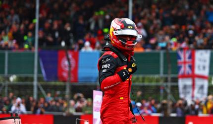 Sainz takes his first F1 pole at soggy Silverstone