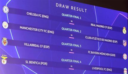 Chelsea face Real Madrid in Champions League quarters