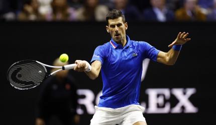 PIX: Djokovic dazzles on return to action at Laver Cup