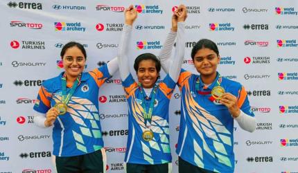 Golden double for India's archers at World Cup