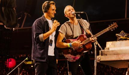 PHOTOS: Federer rocks Coldplay concert