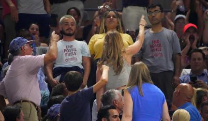 PIX: Climate protesters disrupt US Open semi-final