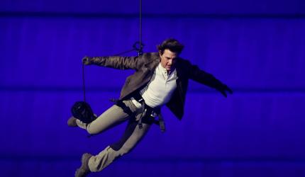 PIX: Tom Cruise in daring dive for LA Games handover