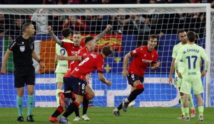 PIX: Osasuna stun Barcelona; Bayern-Leverkusen draw