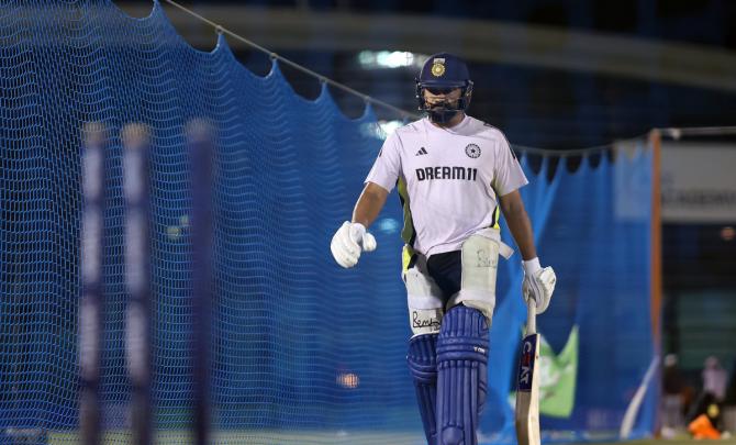 PIX: Rohit & Co practice under lights